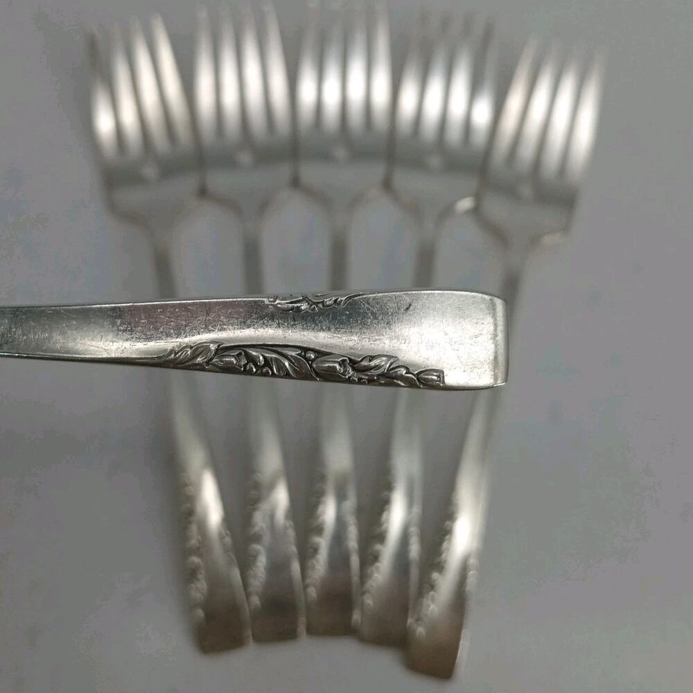 6X SF Proposal Salad Forks Silverplate 1881 Rogers Oneida Ltd 1954 Vintage
